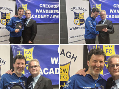 George Best’s ‘number one super-fan’ presents trophies at Cregagh Wanderers FC