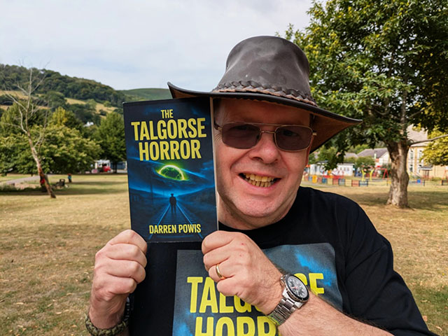Author Darren Powis with his novella, The Talgorse Horror