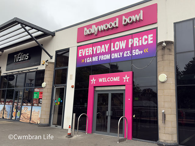 The entrance to Hollywood Bowl in Cwmbran