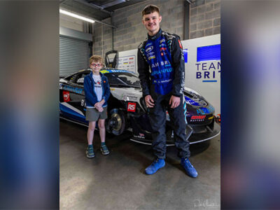 Deaf motorsport fan meets role model: Torfaen’s Caleb McDuff
