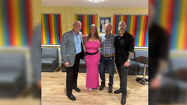 Reform UK newly elected community councillor for Trevethin Sarah Lang with supporters including borough councillor Stuart Keyte (left).