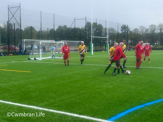 two men's football teams in a match