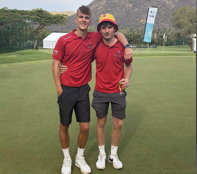 Toby Green, 19, and Taylor Price, and on a golf course