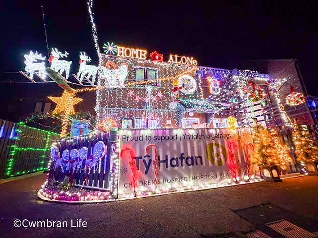 a house covered in 1000s of LED lights
