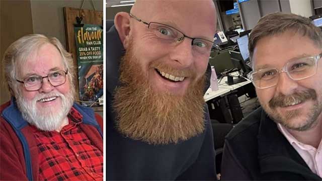 Robert Newcombe (left) and a photo of Simon (left) and Matt