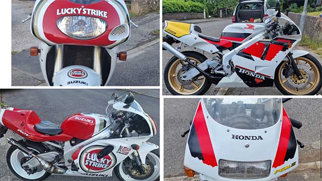 four pics of motorbikes