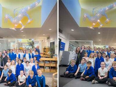 Blenheim Road pupils create giant light‑up dragon