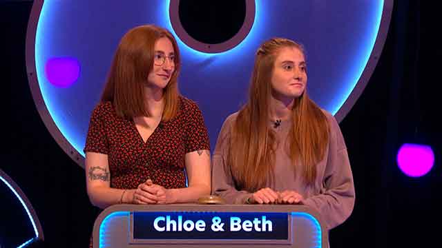 two women on a tv game show