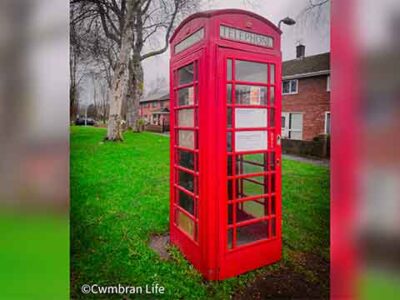 Red telephone box stolen in Cwmbran