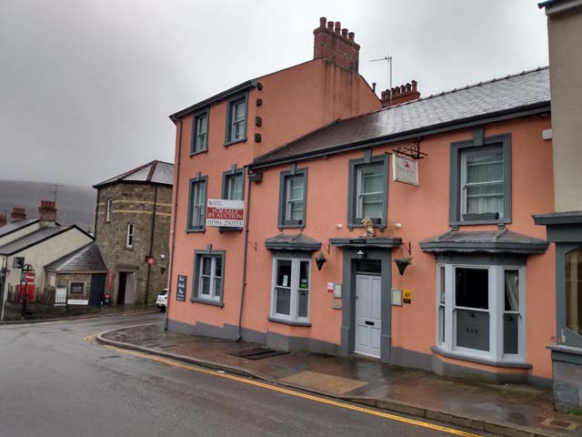 the outside of the The Lion Hotel on a street in Blaenavon.