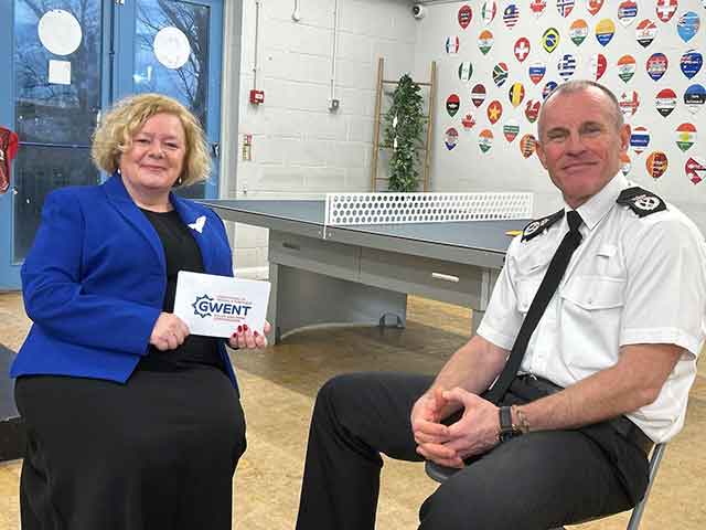 Gwent police and crime commissioner Jane Mudd and Gwent Police chief constable Mark Hobrough