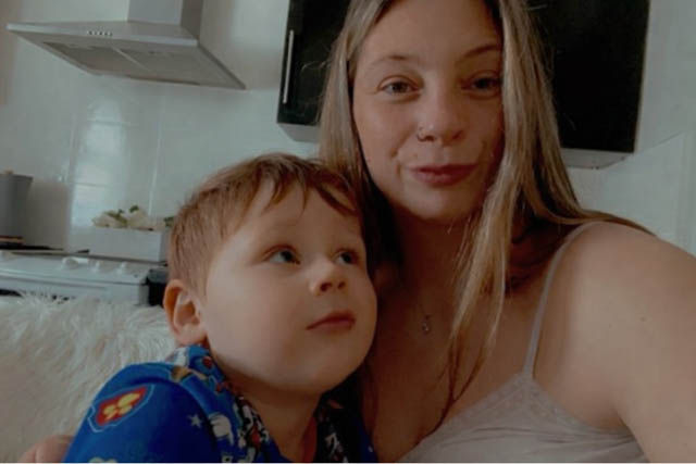 a mum and her young son