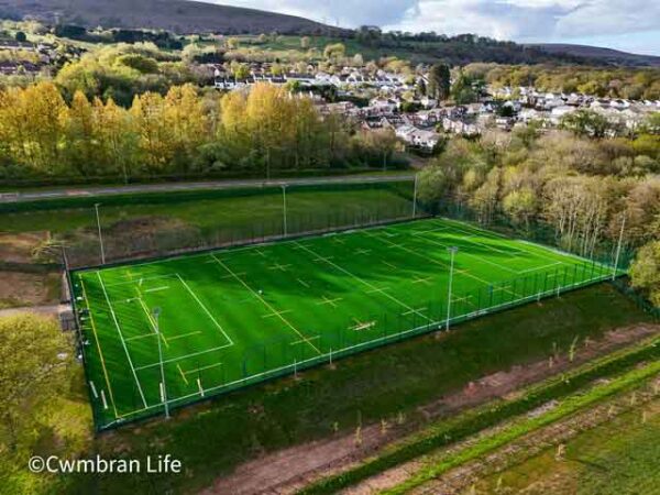 WATCH: Drone video shows Cwmbran High School 3G pitch nears completion