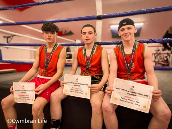 Three Cwmbran boxing champions back training at Torfaen Warriors ABC