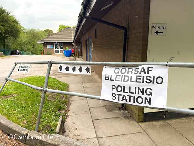 signs for a polling station