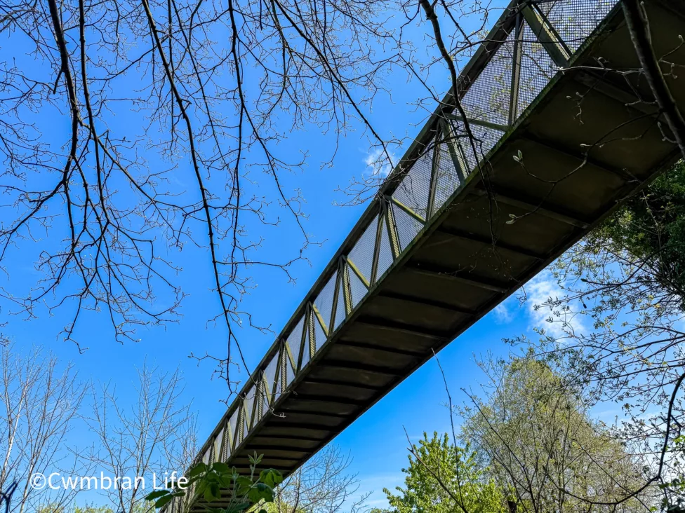 a metal footbridge