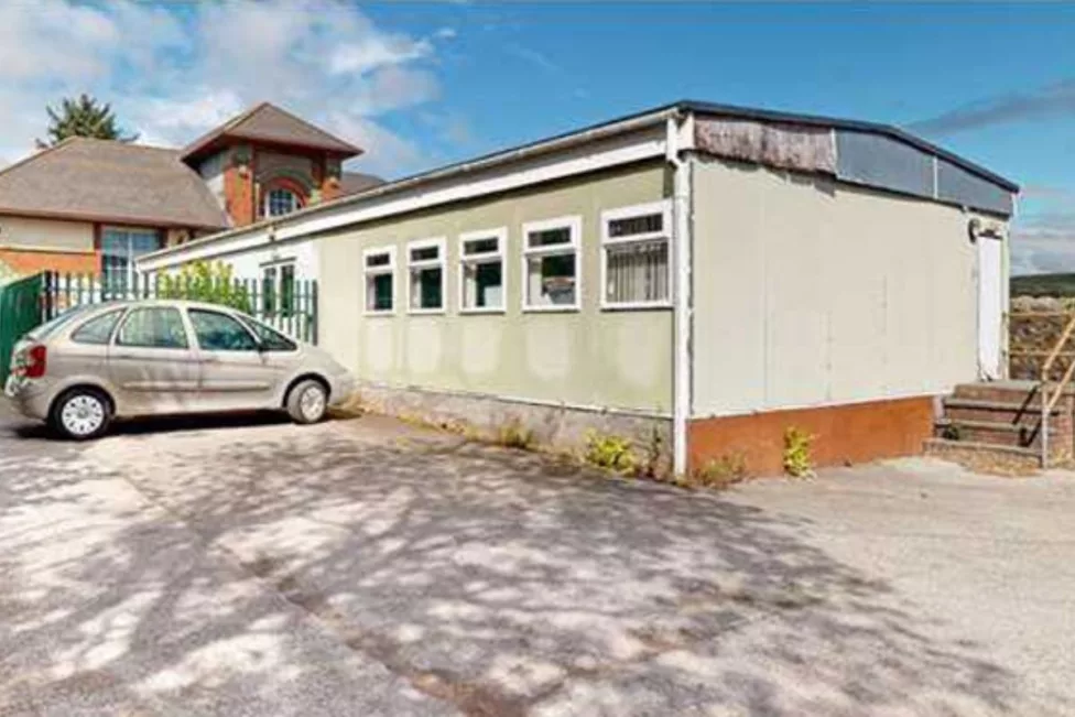 a temporary classroom at a school