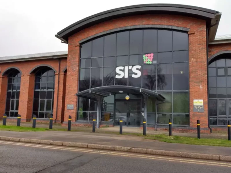the glass fronted entrance to an office