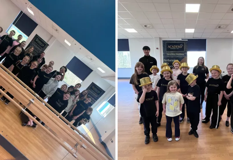 two photos of young people in dance classes