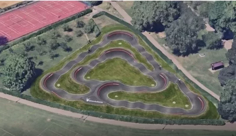 an artist's impression of a skate track from above