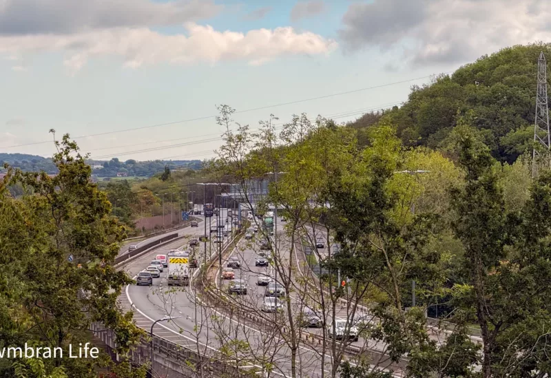 a motorway with cars driving in both directions