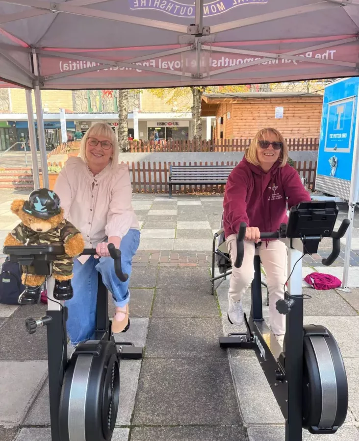 two women on pedal bikes