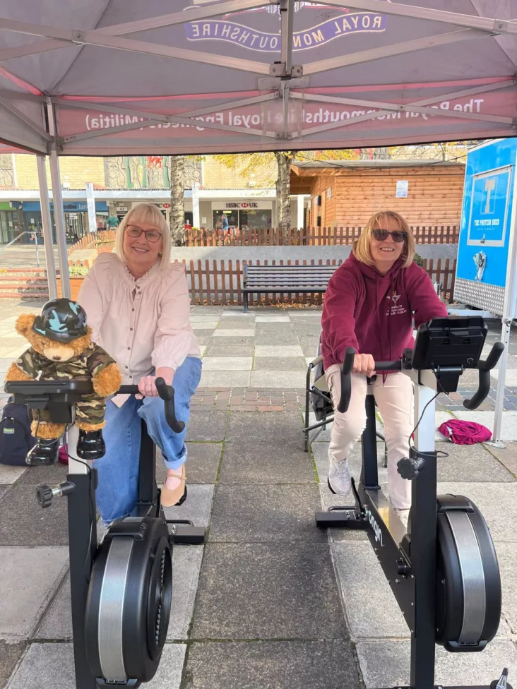 two women on pedal bikes